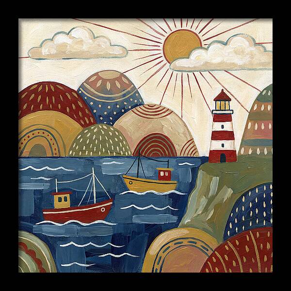 Coastal Serenity In Folk Style