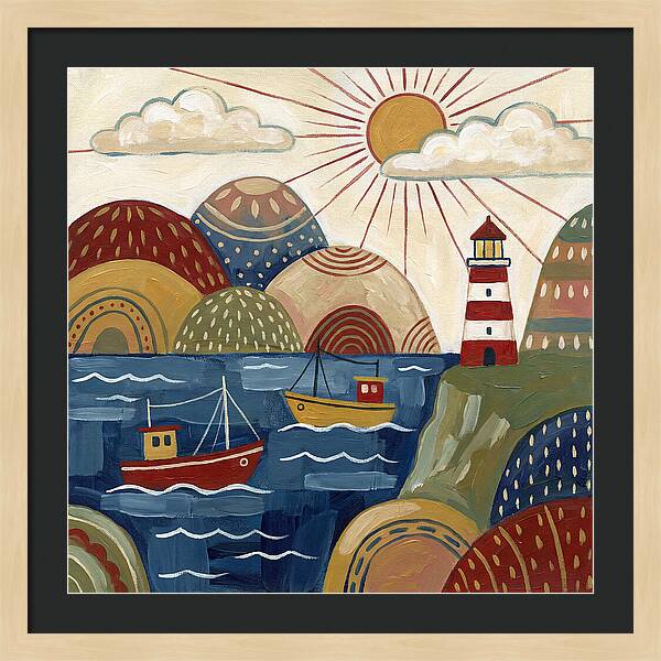 Coastal Serenity In Folk Style