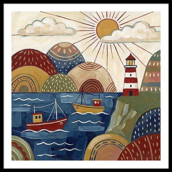 Coastal Serenity In Folk Style