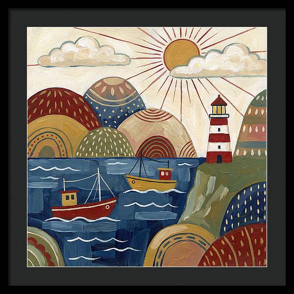 Coastal Serenity In Folk Style