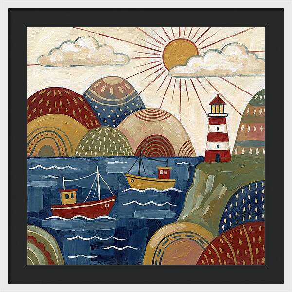 Coastal Serenity In Folk Style