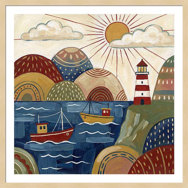 Coastal Serenity In Folk Style