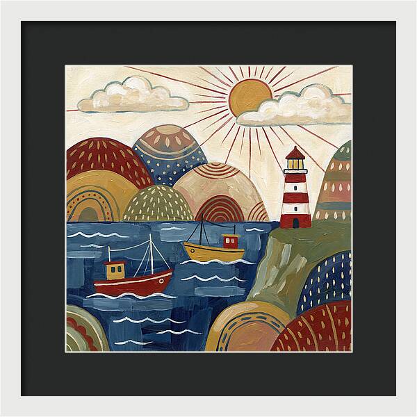 Coastal Serenity In Folk Style