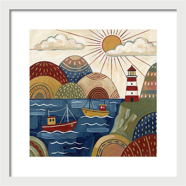 Coastal Serenity In Folk Style