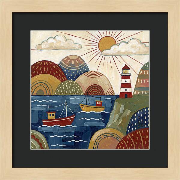 Coastal Serenity In Folk Style