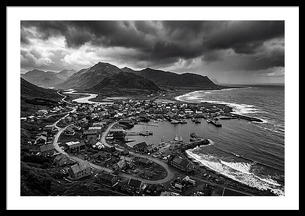 Coastal Settlement In Monochrome