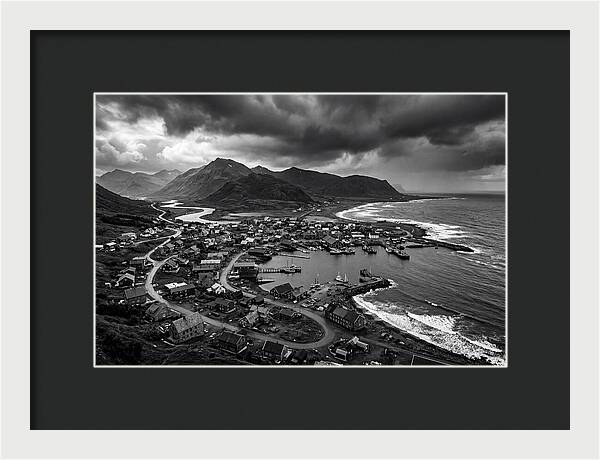 Coastal Settlement In Monochrome