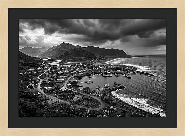 Coastal Settlement In Monochrome