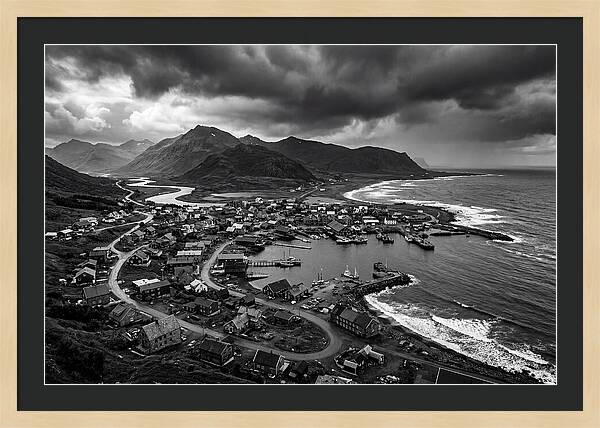 Coastal Settlement In Monochrome