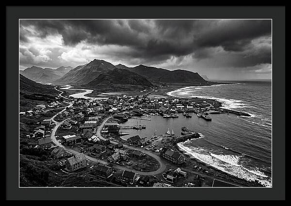 Coastal Settlement In Monochrome