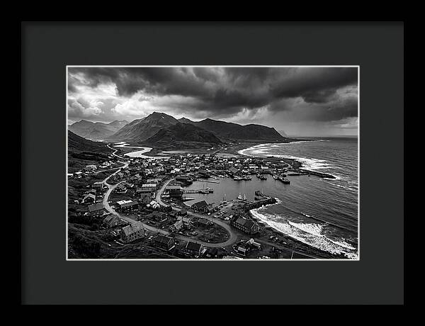 Coastal Settlement In Monochrome