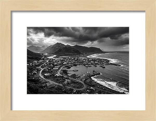 Coastal Settlement In Monochrome