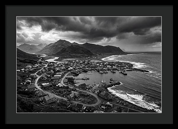 Coastal Settlement In Monochrome