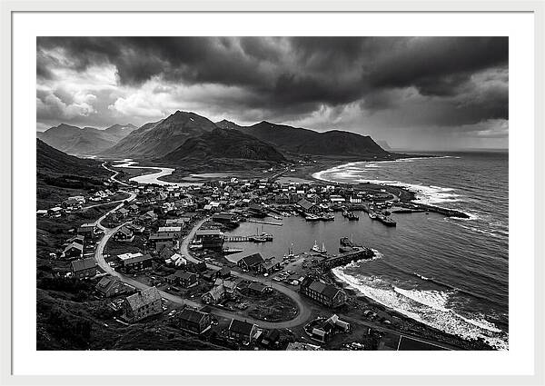 Coastal Settlement In Monochrome