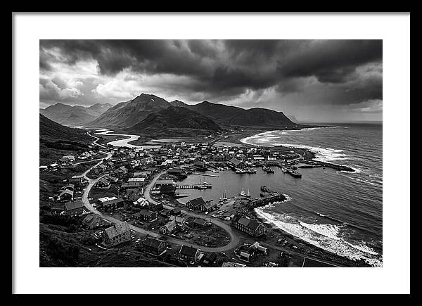 Coastal Settlement In Monochrome