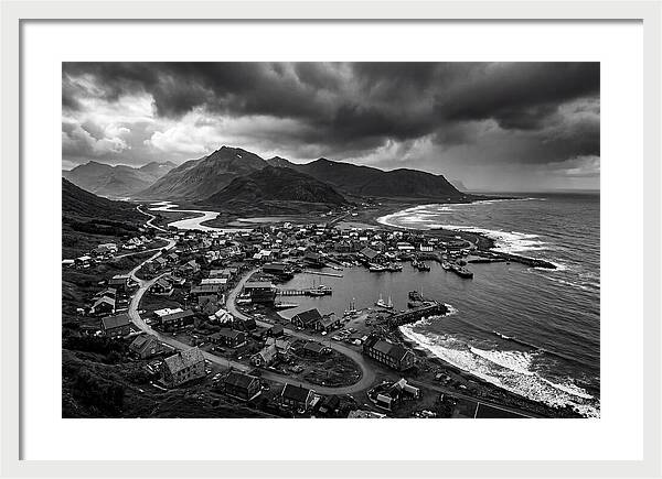 Coastal Settlement In Monochrome