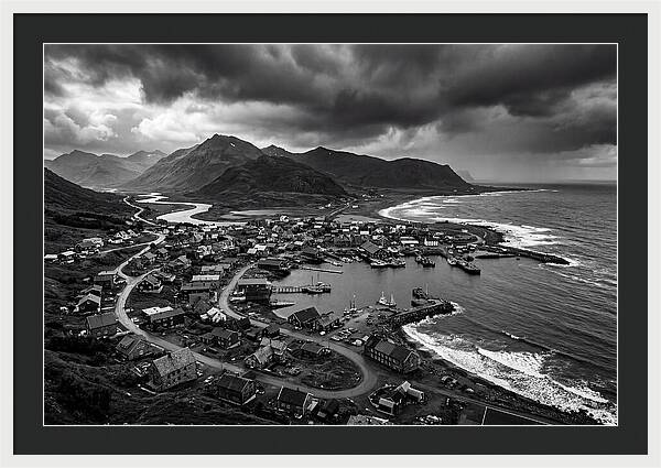 Coastal Settlement In Monochrome