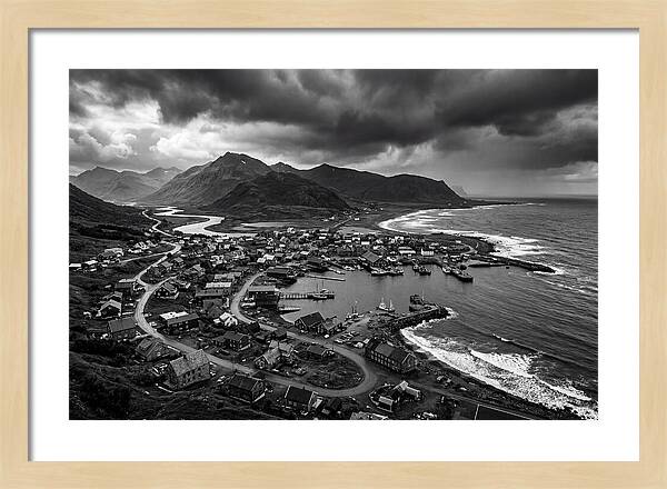 Coastal Settlement In Monochrome