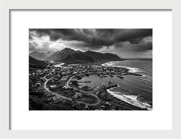 Coastal Settlement In Monochrome