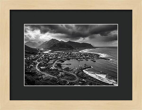 Coastal Settlement In Monochrome