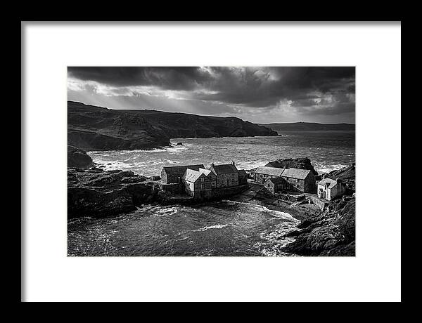 Coastal Village In Monochrome