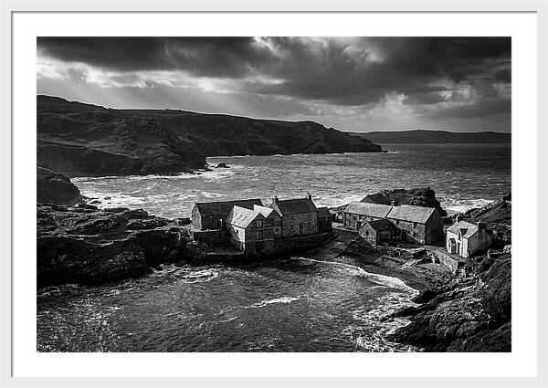 Coastal Village In Monochrome