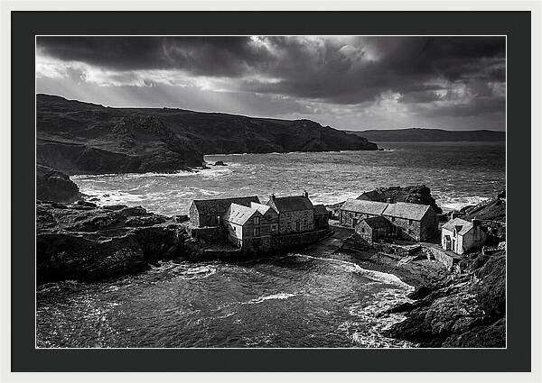 Coastal Village In Monochrome