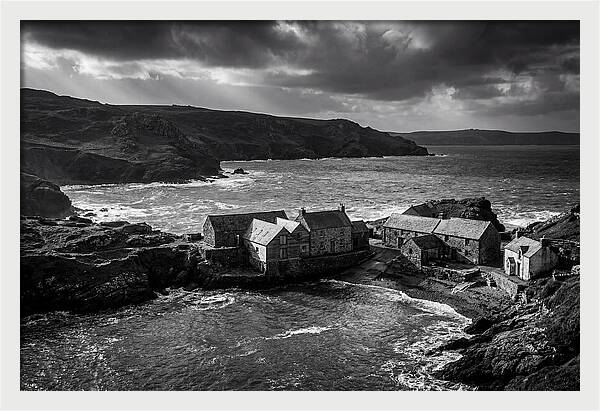 Coastal Village In Monochrome