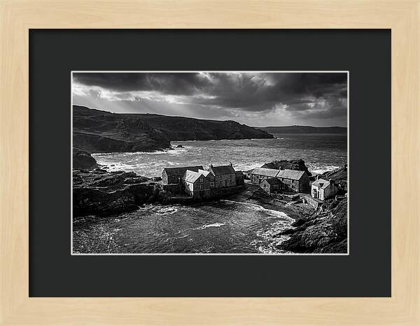 Coastal Village In Monochrome