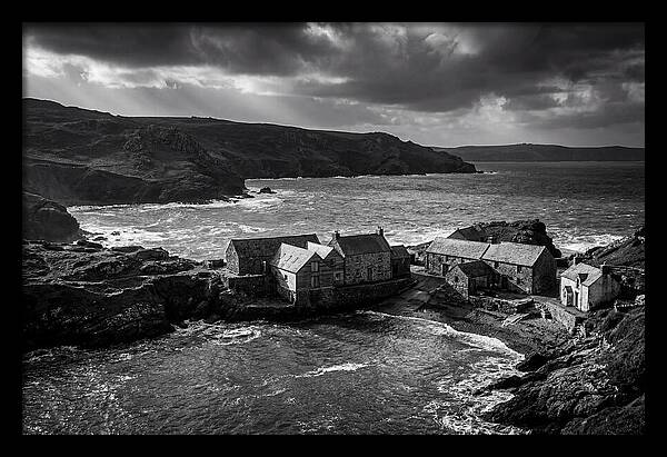 Coastal Village In Monochrome