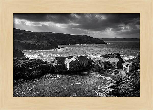Coastal Village In Monochrome