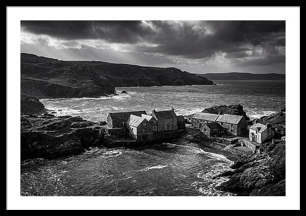 Coastal Village In Monochrome