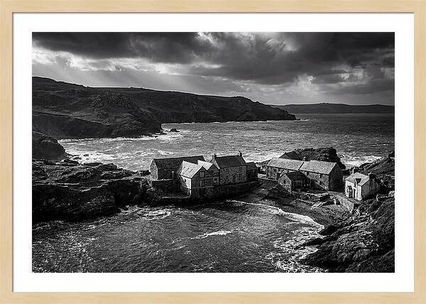 Coastal Village In Monochrome