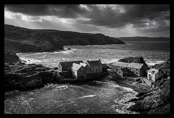 Coastal Village In Monochrome