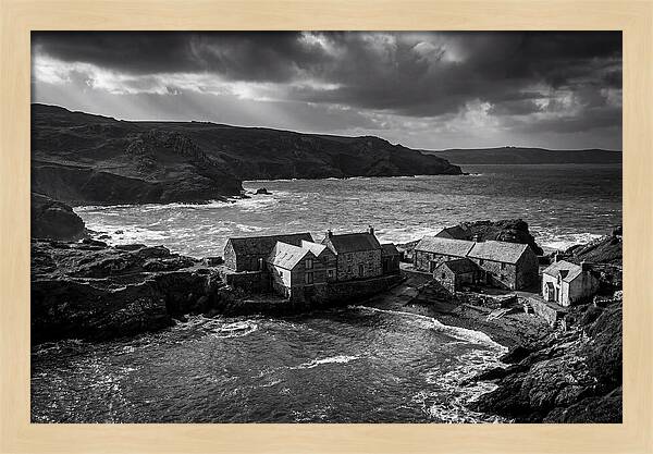Coastal Village In Monochrome