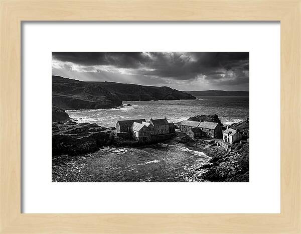 Coastal Village In Monochrome