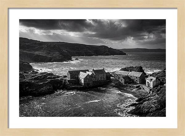 Coastal Village In Monochrome
