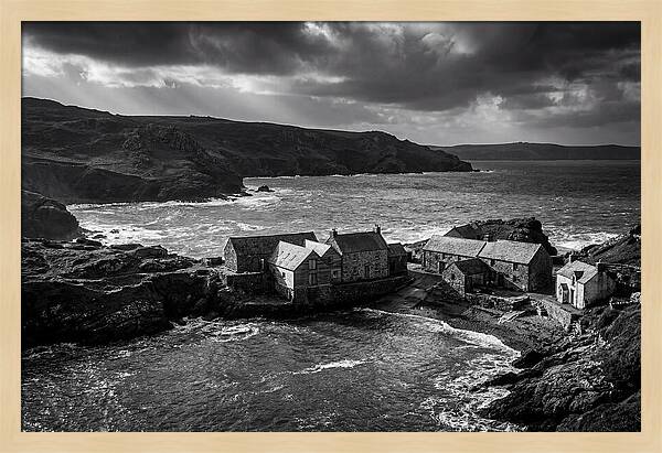 Coastal Village In Monochrome