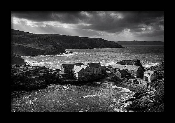 Coastal Village In Monochrome