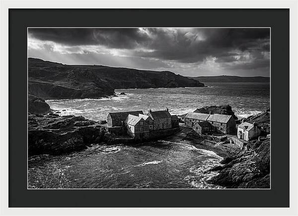 Coastal Village In Monochrome