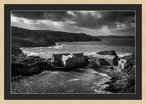 Coastal Village In Monochrome