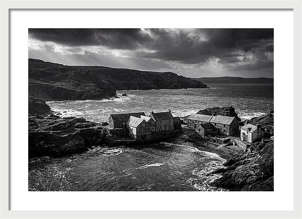 Coastal Village In Monochrome