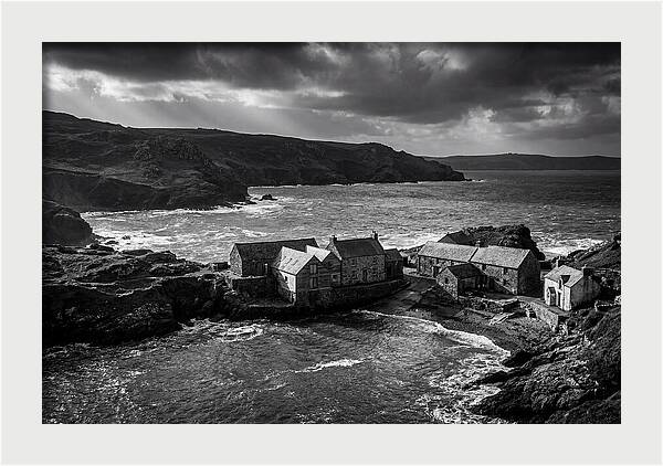 Coastal Village In Monochrome