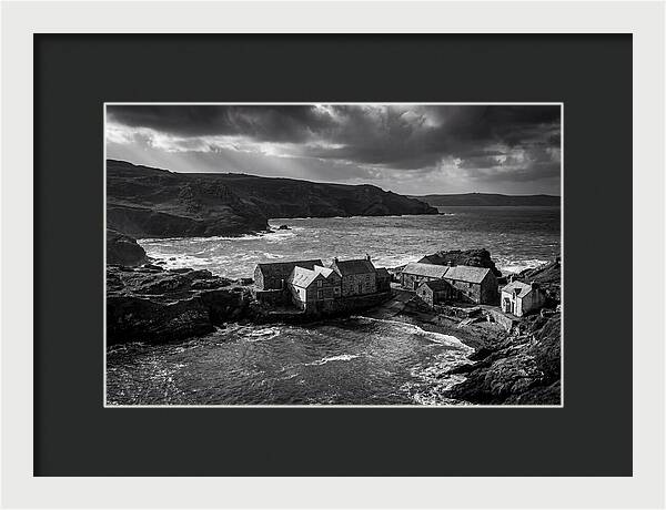 Coastal Village In Monochrome