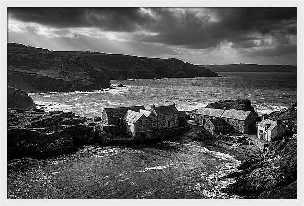 Coastal Village In Monochrome