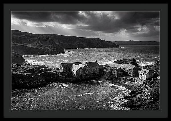 Coastal Village In Monochrome