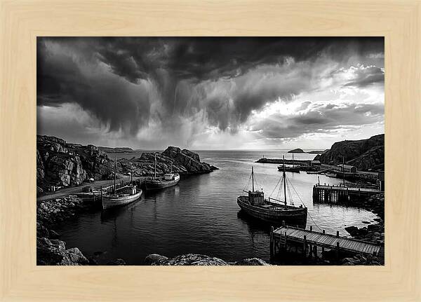 Coastal Vista In Black And White