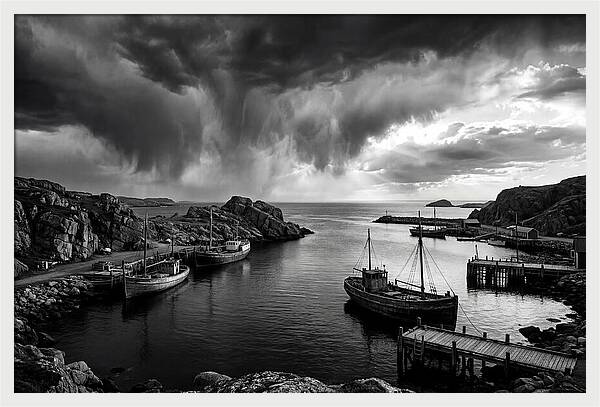 Coastal Vista In Black And White