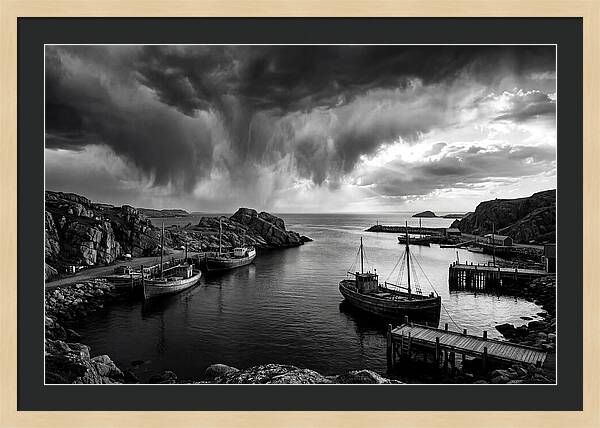 Coastal Vista In Black And White