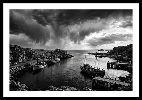 Coastal Vista In Black And White